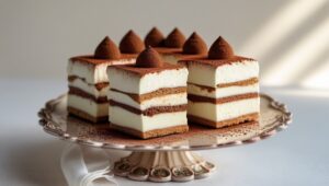 Healthy Tiramisu Dessert Recipe served in a glass dish with creamy layers, espresso-soaked sponge, and a dusting of cocoa powder on top