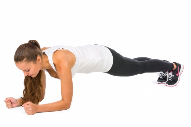 A fit person exercising on a yoga mat demonstrating 5 core workouts for flat stomach: bicycle crunches, leg raises, mountain climbers, Russian twists, and planks. Bold title reads '5 Killer Flat Stomach Exercises: Burn Belly Fat Fast' with motivational fitness icons and bright, energetic background